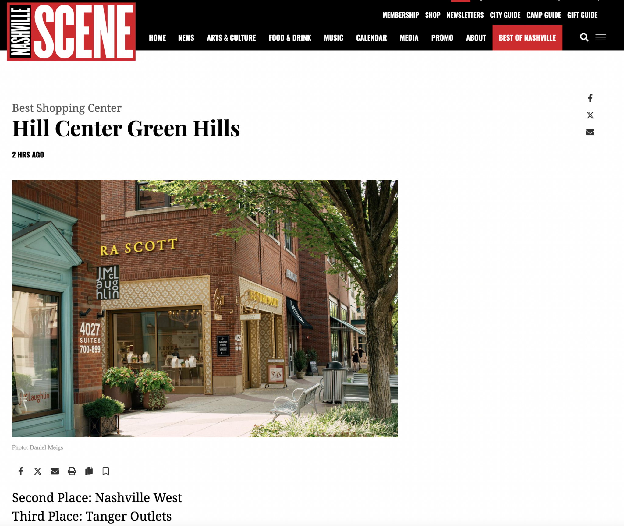 Nashville Scene's Best Shopping Center Hill Center Green Hills Hill